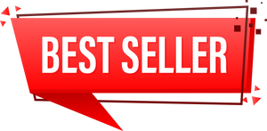 Best seller red banner on white background. Vector illustrat